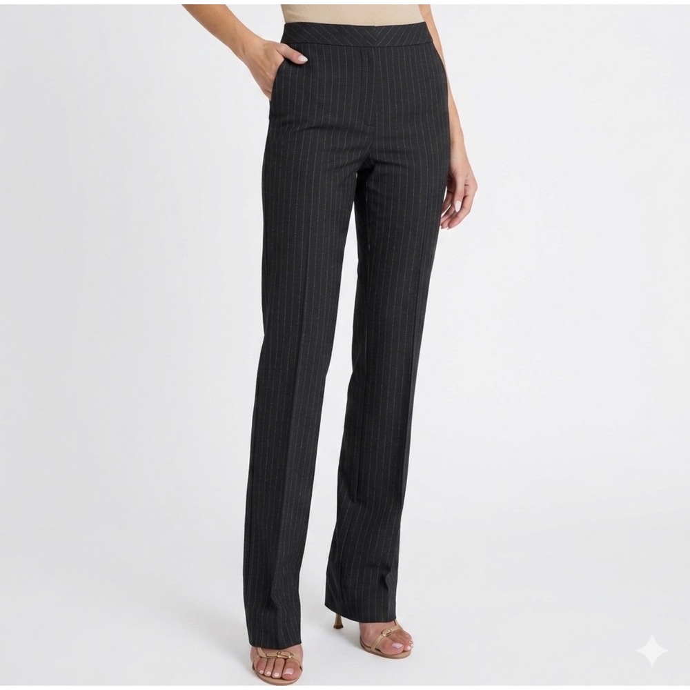 Santorelli Italy Pinstripe wool straight leg‎ dress pants sz8 trousers Mara work